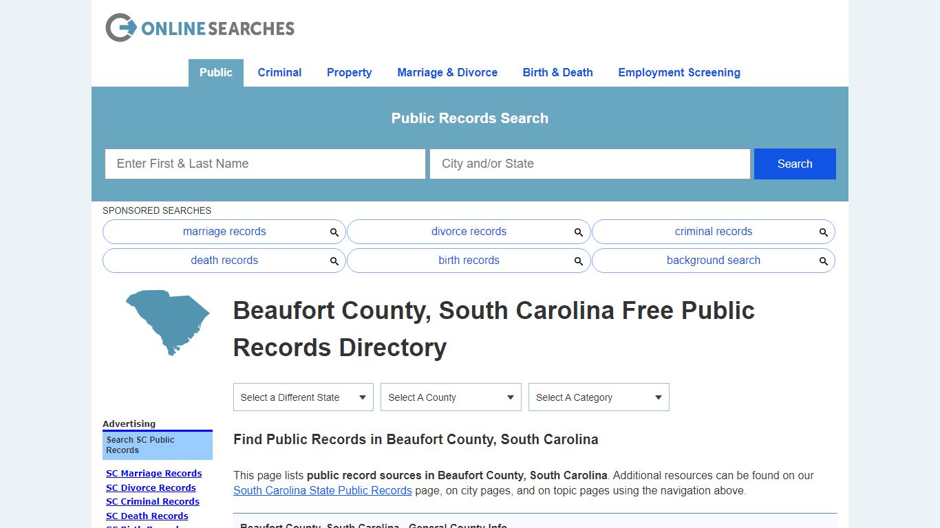 Beaufort County, South Carolina Public Records Directory